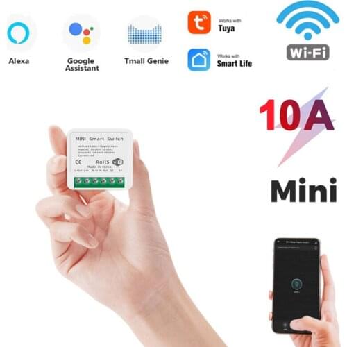 10A Mini Smart Wifi DIY Switch Supports 2 Way Control Smart Home Automation Module With Tuya Alexa Google Home Smart Life App
