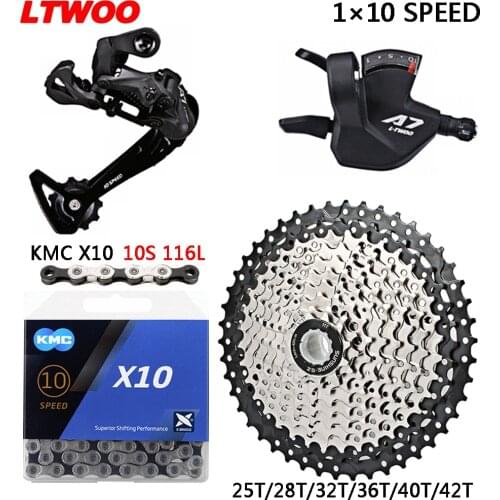 LTWOO A7 MTB 1x10 Speed Bicycle Groupset Shift Lever Rear Derailleur MTB Flywheel KMC X10 Chain 10V Derailleur Set
