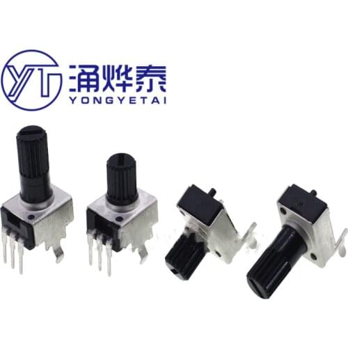 YYT 10PCS RV09 Volume Potentiometer 1K/2K/5K/10K/50K/100K Straight Pin Vertical/Curved Pin horizontal Long handle/Short handle