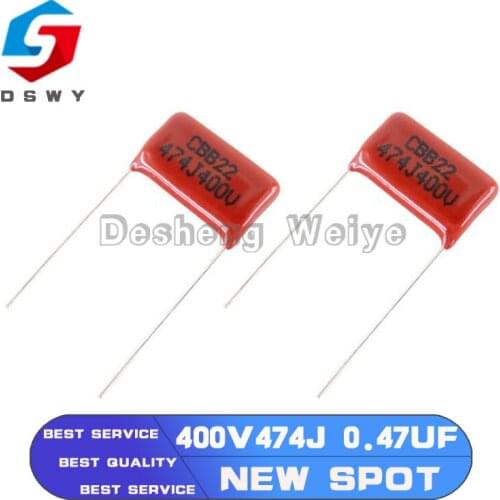 10PCS 400V474J 0.47UF Pitch 15mm 470NF 400V 474 CBB Polypropylene Film Capacitor
