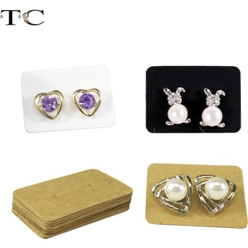 100pcs Blank Earrings Ear Studs Display Cards Cardboard Jewelry Earring Package Hang Tag Card for Ear Studs Paper
