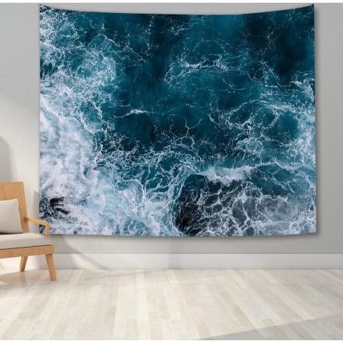 3D Landscape Sea Wave Texture Tapestry Wall Hanging Tapestry Bedroom Decor Wall Tapestry Hanging Blanket For Home Dorm Beach