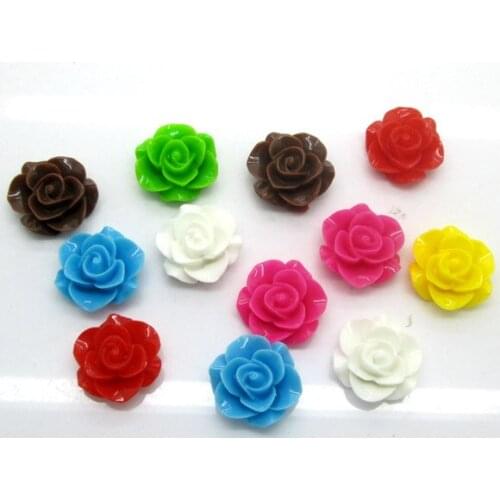 50Pcs Mixed Resin Flower Decoration Crafts Beads Frame Flatback Cabochon Scrapbook DIY Embellishments Accessories