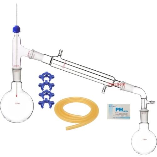 500ml,24/40,Glass Distillation Apparatus,New Chemistry Lab Glassware Kit