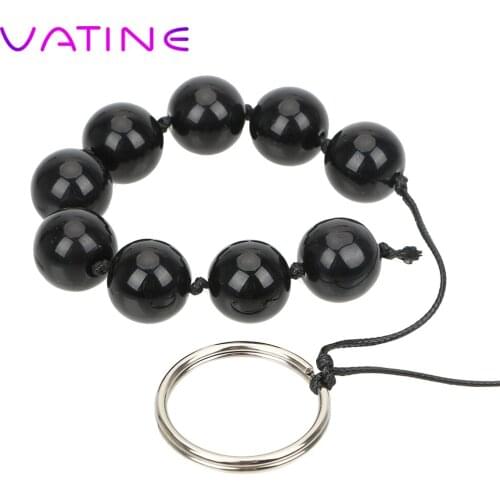 VATINE Nine Anal Balls Glass Anal Bead Butt Vaginal Plug Sex Toys for Woman Adult Products Prostate Massage