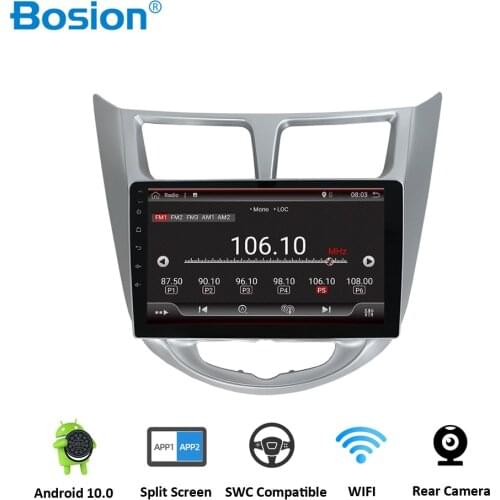 Bosion Android 10 car dvd for Hyundai Solaris accent Verna i25 with gps navigation radio video car multimedia stereo IPS Screen
