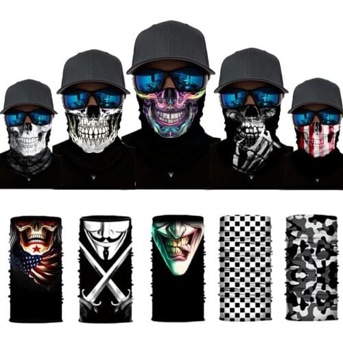 Outdoor Sports Magic Seamless Balaclava Men Bandana Headband 3D Skull Joker Balaclava Bicycle Cycling Bandana Face Shield