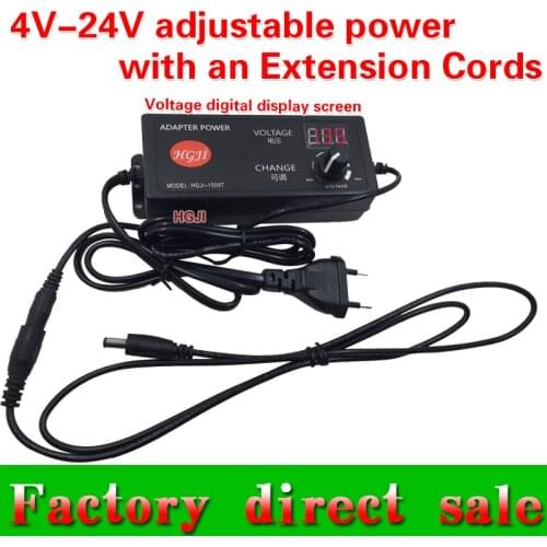 Free shipping DC3V-24V60W adjustable power with an extension cords DC13.5V4A 18V 20V 21V 22V 2.5A laptop power supply fo rmotor