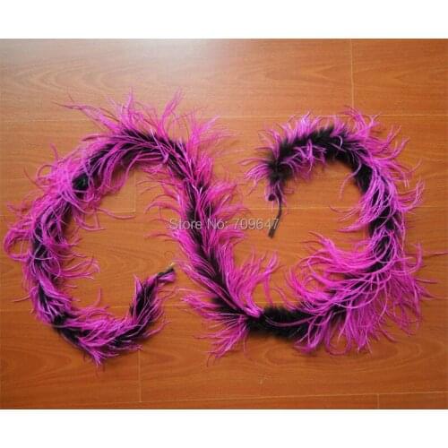 Feather Boa ! 1pc/lot Luxury BLACK & Rose OSTRICH BOA MARABOU FEATHER BOA - dance, costume, burlesque