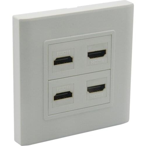 EU 86 Style 4 Ports HDMI V2.0 Female To Female Wall Plate