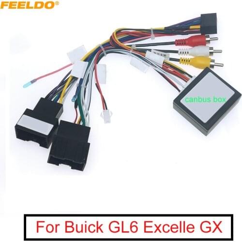 FEELDO Car Audio CD/DVD 16PIN Android Power Cable Adapter With Canbus Box For Buick GL6 Excelle GX Wiring Harness