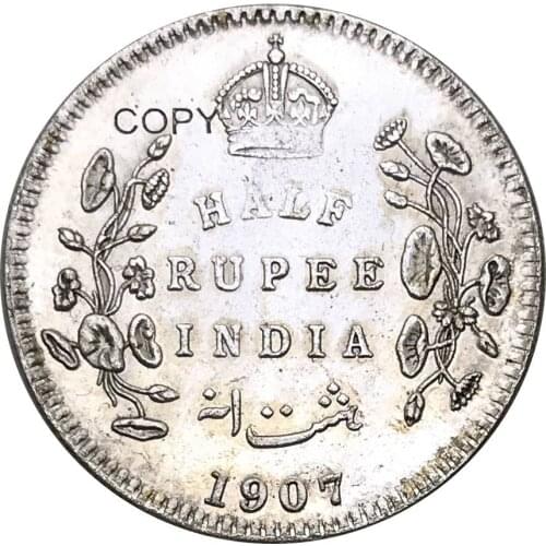 Replica Coins 1907 India Edward VII King One Rupee Copy Coin Very Perfect Color And Quality Can Make The Different Years