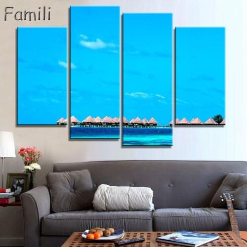 Maldives tropics Velassaru island resort rest sea sun coast beach sand palm trees pool 4 Sizes Wall Decor Canvas Poster Print