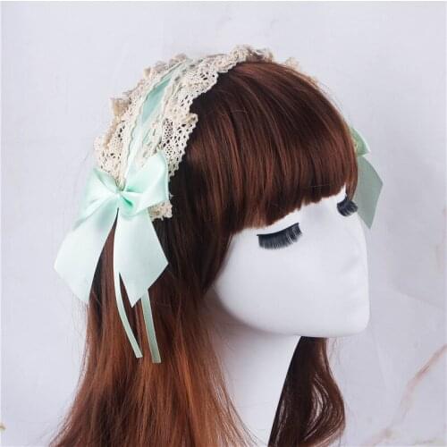 Lovely Sweet Hair Hoop Anime Maid Cosplay Headband Lolita Lace Flower Headwear Hair Accessory Hand Made Crafts Lolita
