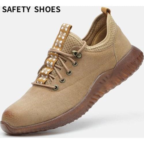 Mens Work Boots 2019 Fashion Outdoor Steel Toe Cow Leather Steel Toe Shoes Men Anti Slip Puncture Proof Safety Shoes Boot Man