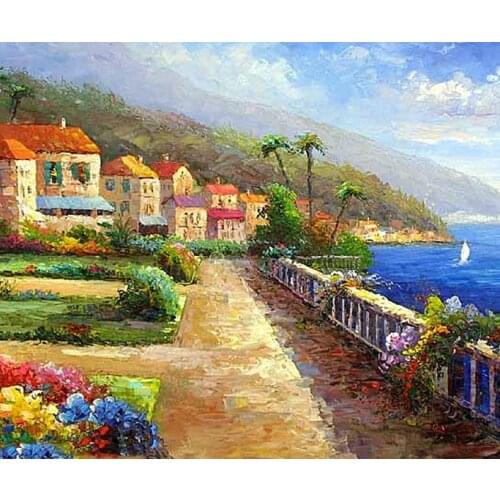 A2725 11CT/14CT/18CT/25CT/28CT oil scenery patterns Counted Cross Stitch DIY Cross Stitch Kits Embroidery Needlework Sets