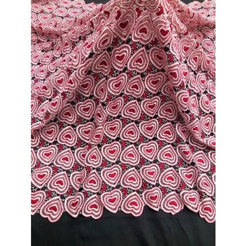 New Style Nigerian Lace Fabric 2021 High Quality Lace Water Soluble Embroidered Fashion Lace Fabric 5 Yards