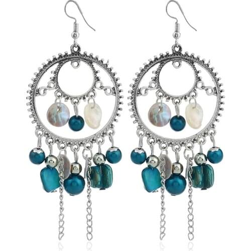 Wholesale 12pair/lot Handmade Gear Bohemia Multicolour Shells earrings for women Wedding Jewelry brincos oorbellen kolczyki Free