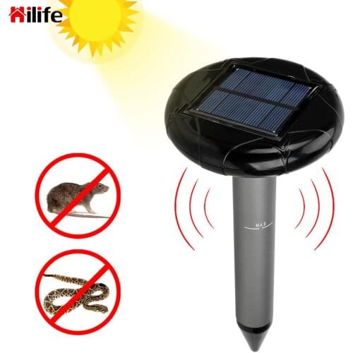 1pcs Mouse Rat Repeller Vole Mouse Snake Killer Trap Ultrasonic Solar Insect Repellent Snake Mouse Rodent Pest Contorl