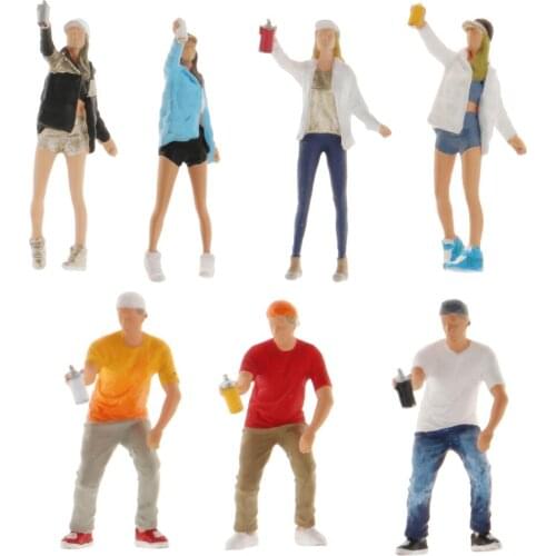 7 Type Resin Race Medal 1:64 Scale Figures Diorama Paint graffiti For Kids