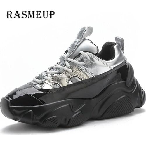 RASMEUP Genuine Leather Womens Platform Sneakers 2020 Fashion Women Breathable Casual Shoes Ladies Trainers autumn Footwear