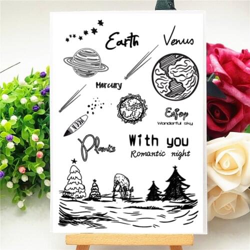 11*16CM Cosmic Sky Transparent Clear Stamps / Silicone Seals Roller Stamp For DIY Scrapbooking Photo Album/Card Making