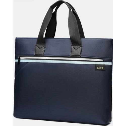 Zipper Document Bag Hand-held Business Briefcase Oxford Conference File Bag A4 Waterproof Case Portfolio Big Capacity Files