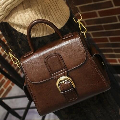 High Quality Women Genuine Leather Top Handle Messenger Bag Natural Skin Tote Handbag Fashion Sling Crossbody Shoulder Bags