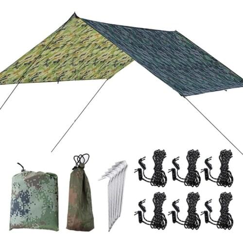 Camping Tarpaulin Sunshade Tent Tourist Awning Canopy Tarp Hammock Tent Waterproof Beach Tarp Sun Protection Camping Hiking Tent