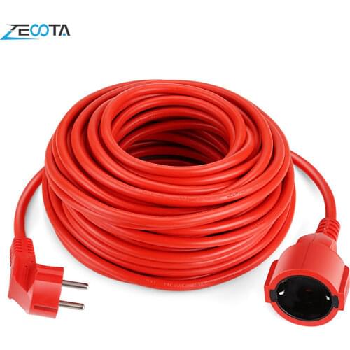 Power Strip Extension Cord 5/10/20m Cable EU Sockets Electrical Plug Outlets 4000w Electric Schuko Indoor Ourdoor for Workers