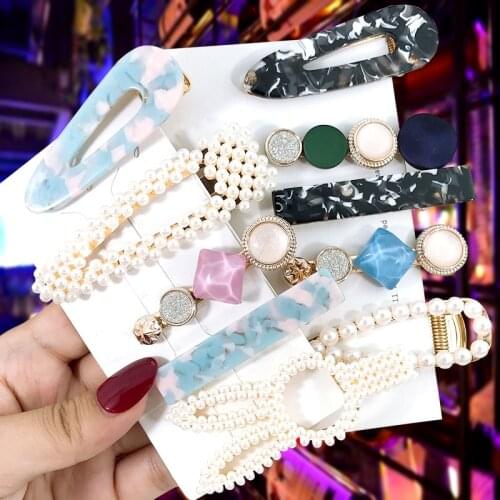 2020 Simulated-pearl Hair Clips & Pins For Women Girls Fashion Female Hair Clip Set Headwear Barrette Hair Accessories Wholesale