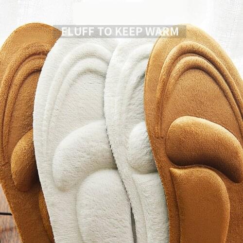 Winter brushed warm insole Men and women Decouple Deodorize Sweat absorbing Soft-soled Arch thicken Correct flatfoot Free tailor