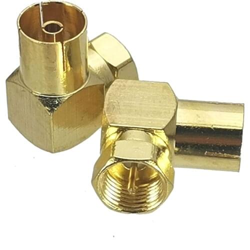 1pcs Adapter F TV male plug to IEC PAL DVB-T female jack right angle RF COAXIAL Connector