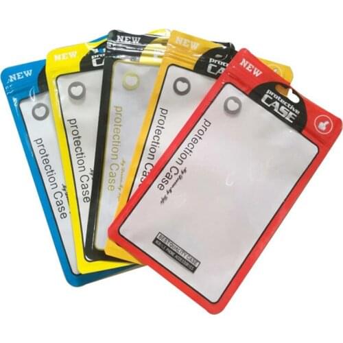 1000Pcs/ Lot 12*21cm Plastic Cell Phone Case Event Bags With Hang Hole For Mobile Phone Shell Packaging Zipper Bag