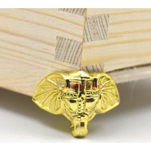 20 Pcs / Lot Plastic Jewelry Chest Wood Furniture Box Decorative Feet Leg Corner Protector Vintage Decoration Gold