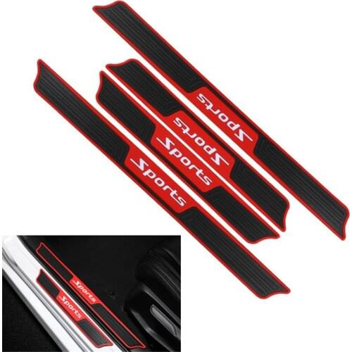 4pcs/set Universal Black Rubber Car Door Scuff Sill Cover Panel Step Protector Sport Style for Bumper Corner