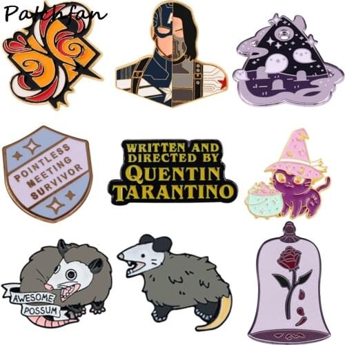AD853 Patchfan Mouse Enamel Pins Cartoon Brooch Charming Cute Brooches Badge for Clothing Dress Kids Pin