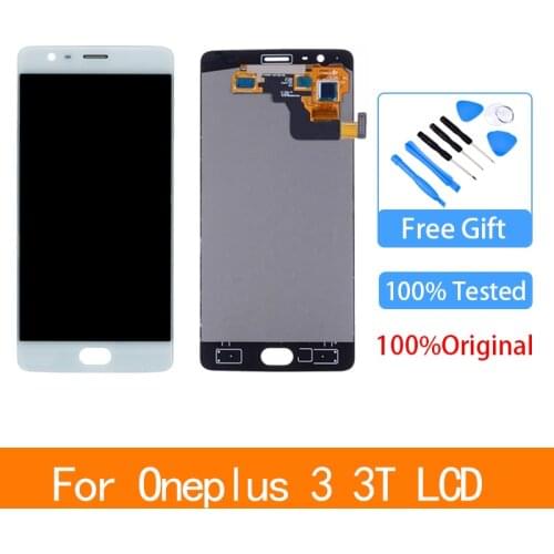 AMOLED 5.5'' Original Display For Oneplus 3 3T LCD Display Touch Screen with Frame for OnePlus 3 3T A3000 Display Replacement