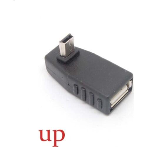 Free shipping90 Degree up angle New A Female to 5-pin B Male Mini USB OTG Host adapter USB2.0 Free shippingnew
