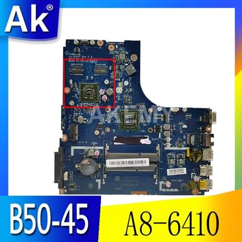 Free Shipping New ZAWBB LA-B291P Laptop mainboard for Lenovo B50-45 motherboard with A8-6410 CPU for AMD video card test OK