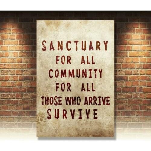 Sanctuary for all Community For All TERMINUS Walking Dead SIGN METAL PLAQUE