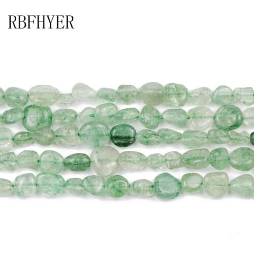 Green strawberry Quartz Natural Irregular crystal Gravel beads Loose spacer Beads 4~7mm DIY Charm Bracelet for Jewelry making