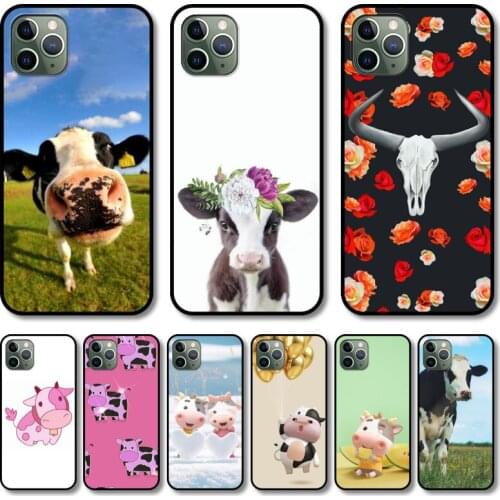 Cows Phone Case cover For iphone 12 11 8 7 6 s XR Pro Max PLUS X XS SE 2020 mini black cell shell