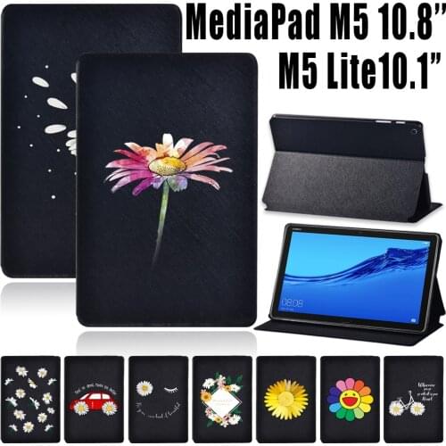 For Huawei MediaPad M5 Lite 10.1 Inch/MediaPad M5 10.8 Inch Tablet Case Daisy Series Stand Cover Case + Free Stylus