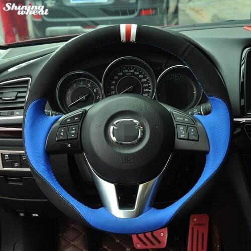 Shining wheat Hand-stitched Steering Wheel Cover for Mazda CX-5 CX5 Atenza 2014 New Mazda 3 CX-3 2016