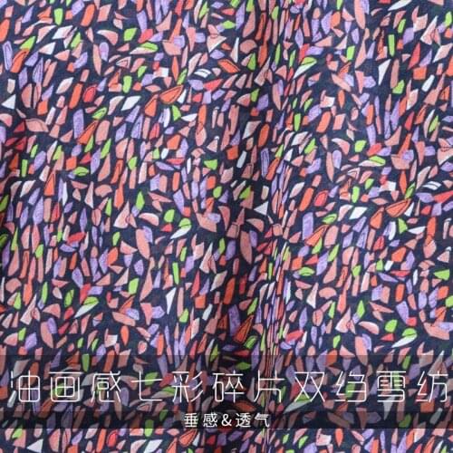 Colorful fragment color printing high end crepe de Chine chiffon fabric dress shirt skirt fabric