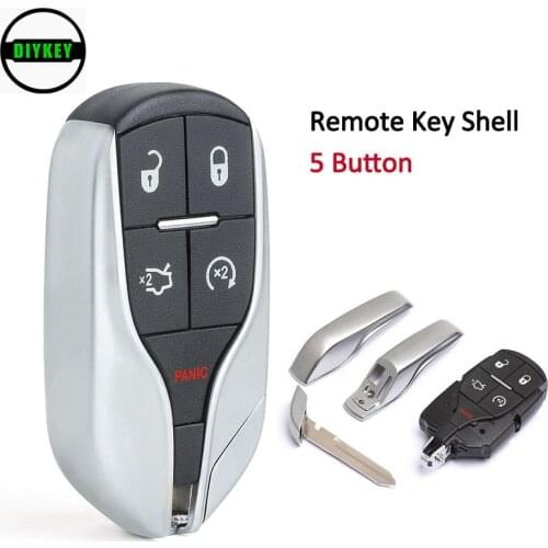 DIYKEY for Chrysler 300, for Dodge Challenger Charger Dart Durango Upgraded 4+1 5 Button Remote Key Shell Case Fob