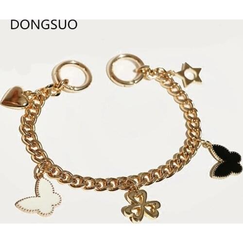 Designer chain strap handle flower ornament gold metal chain handbag bag purse replacement Accessories Hardware high quality