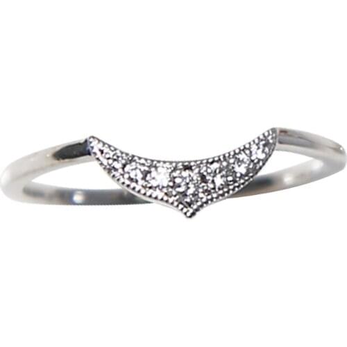 EDI 14K White Gold Yellow Gold Natural 0.07cttw G/SI Diamond Wedding Band Moon Coronated Macth Ring For Women