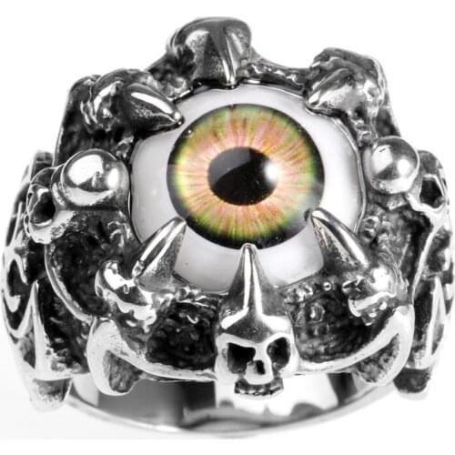 Hollow out Stainless steel ring Mens boutique gift Titanium steel restoring ancient ways with Red stone circular ring